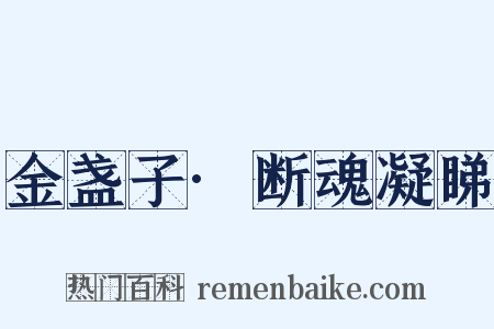 金盏子·断魂凝睇是什么意思的图片